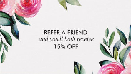 Vibrant Spring Blooms Pink Floral Refer a Friend Referral Card Business Cards