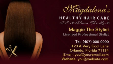 Hair Salon Stylist African American Straight Hair Appointment Business Cards