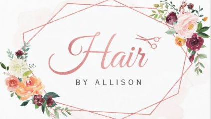 Modern Geometric Frame Floral Hair Stylist Business Cards