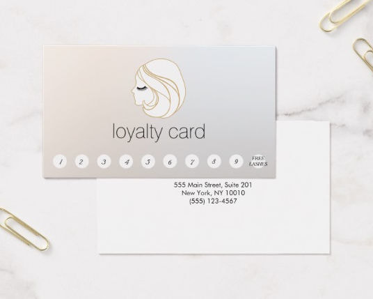 EyeLashes Lash Extension Customer Loyalty 10 Punch Business Card