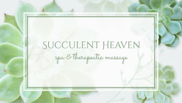 Modern Succulents Elegant Botanical Massage Therapy Business Cards