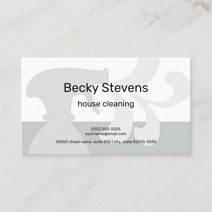 Modern House Cleaning Simple Gray Spray Bottle Business Cards