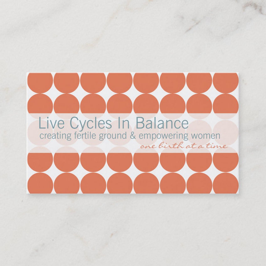 Modern Coral Dots on White Fertility and Birth Specialist Business Cards