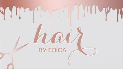 Hair Stylist Modern Rose Gold Polish Drip Scissor Beauty Salon Business Cards