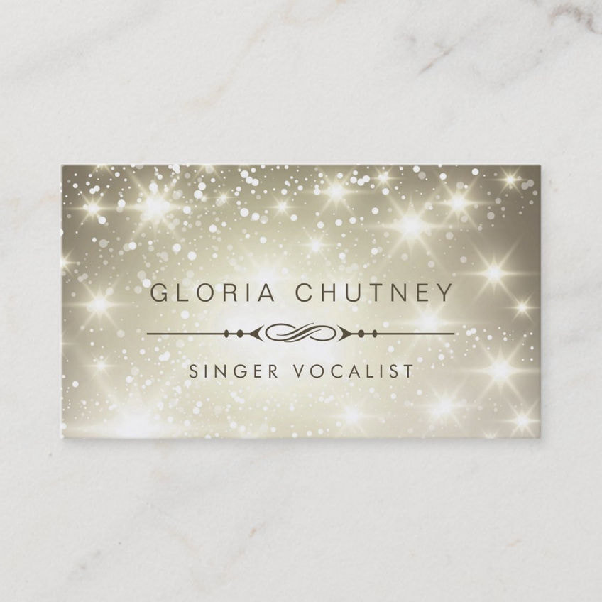Sparkling Gold Bokeh Glitter Custom Occupation Business Cards